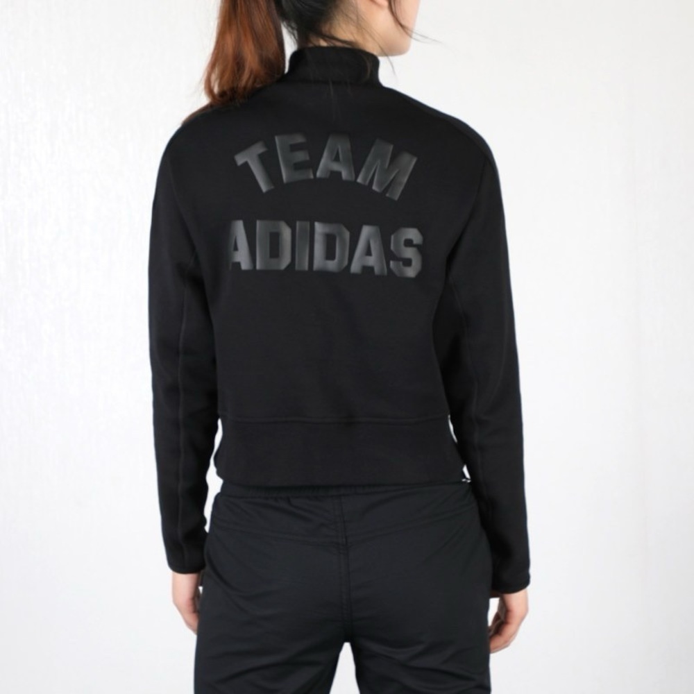 Adidas black crop high neck sporty sweater‎ size XS